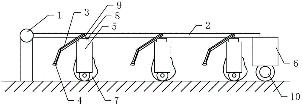 Self-laying type saline-alkali land tree pit flushing system