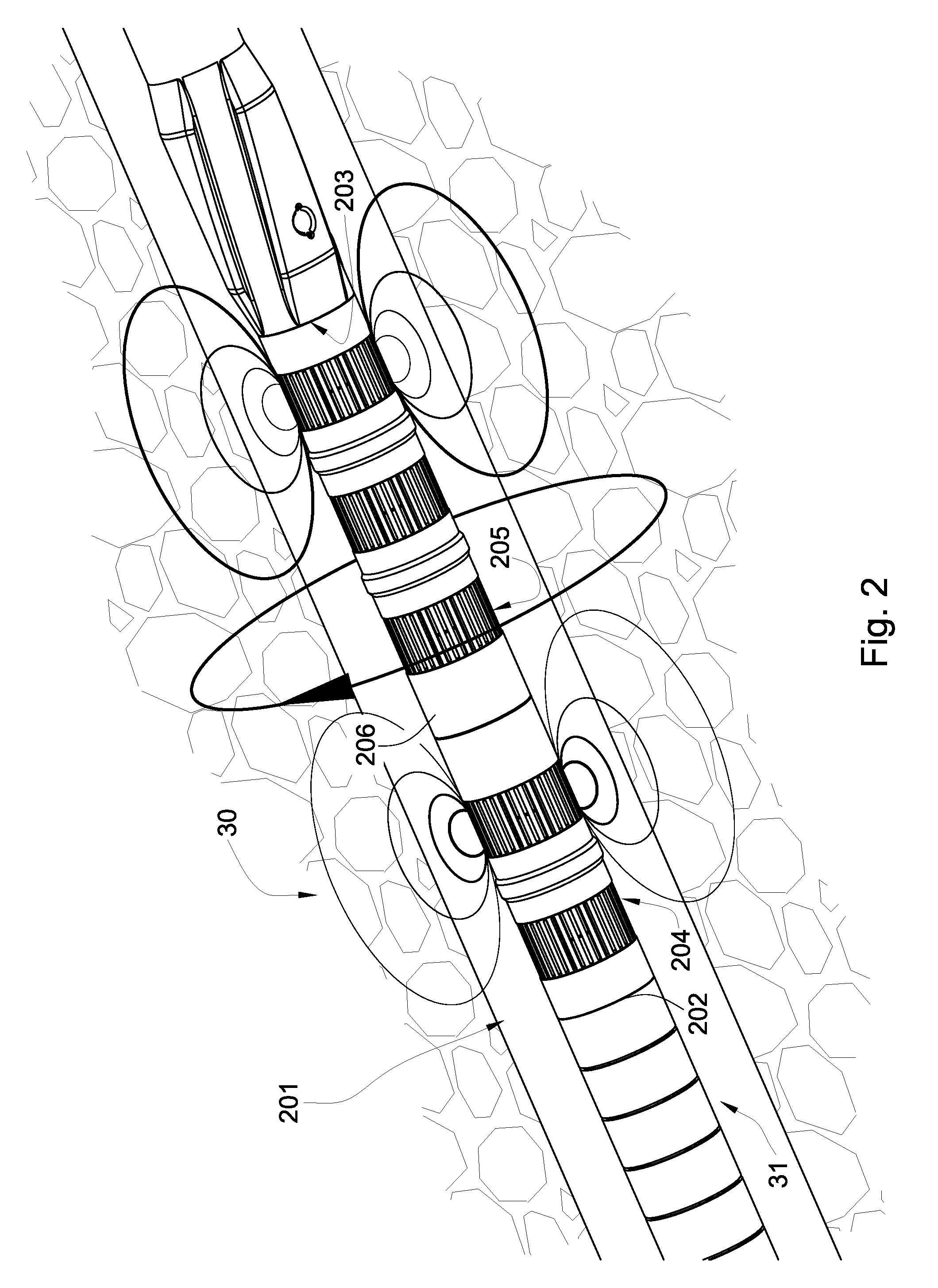 Multiple frequency inductive resistivity device