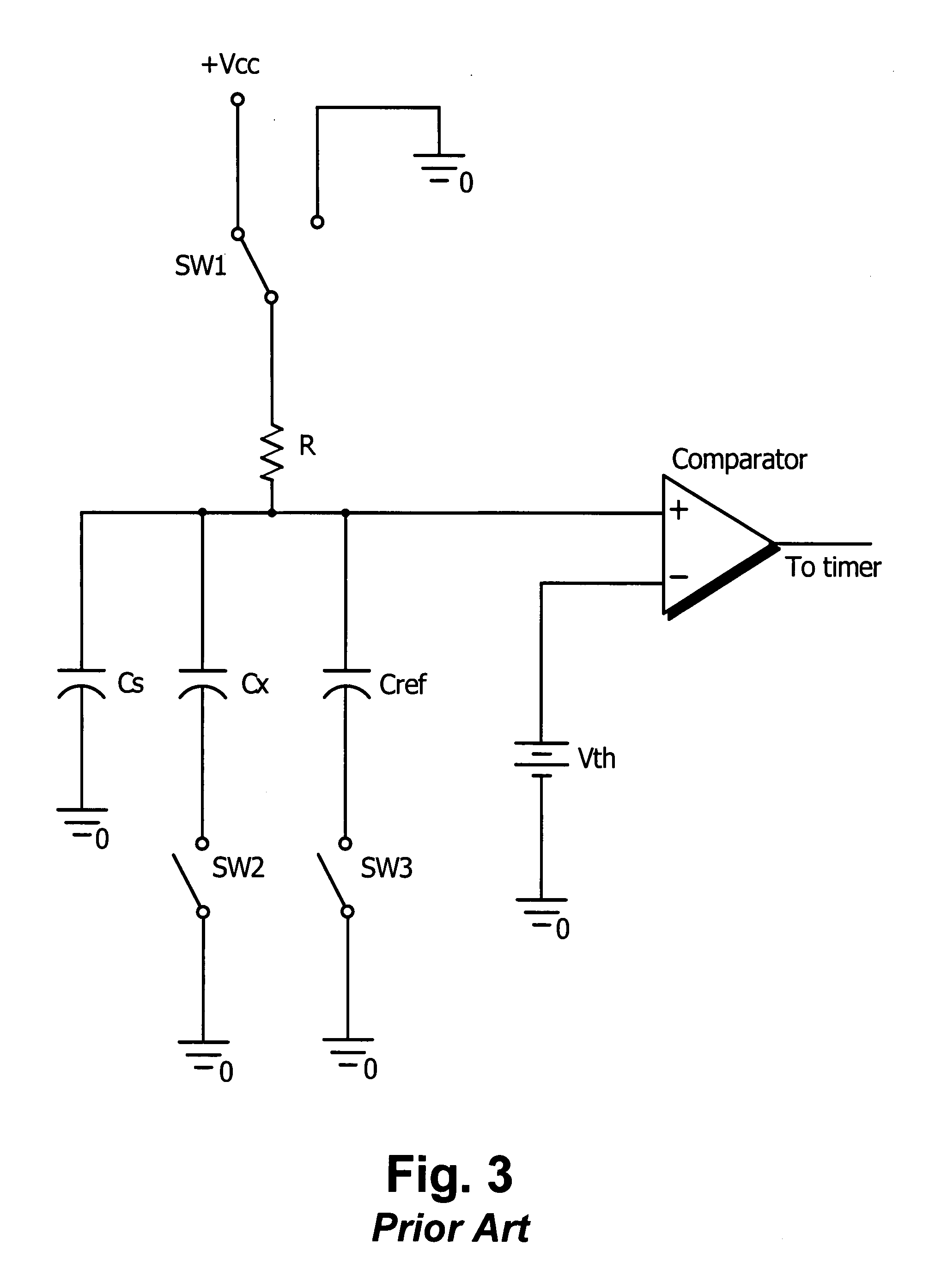 Micropower voltage-independent capacitance measuring method and circuit