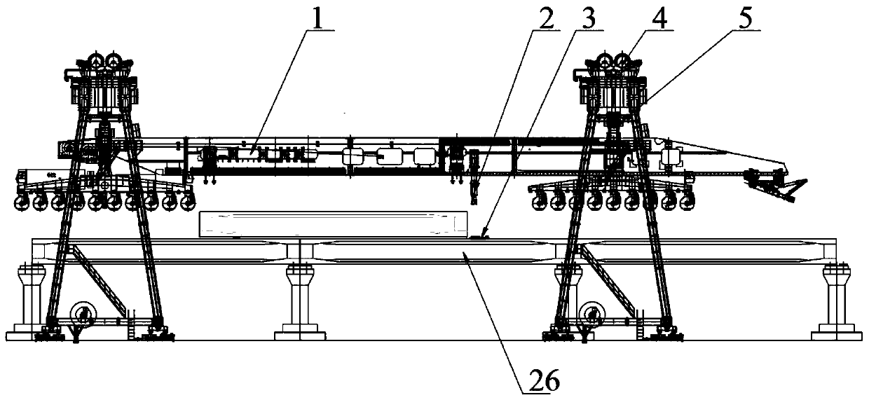 Special hoisting system for 900-ton transporting and erecting all-in-one machine