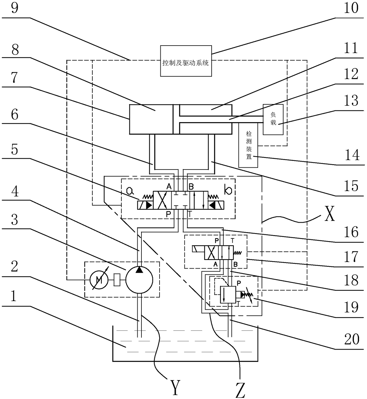 Oil cylinder fast movement device and control mode