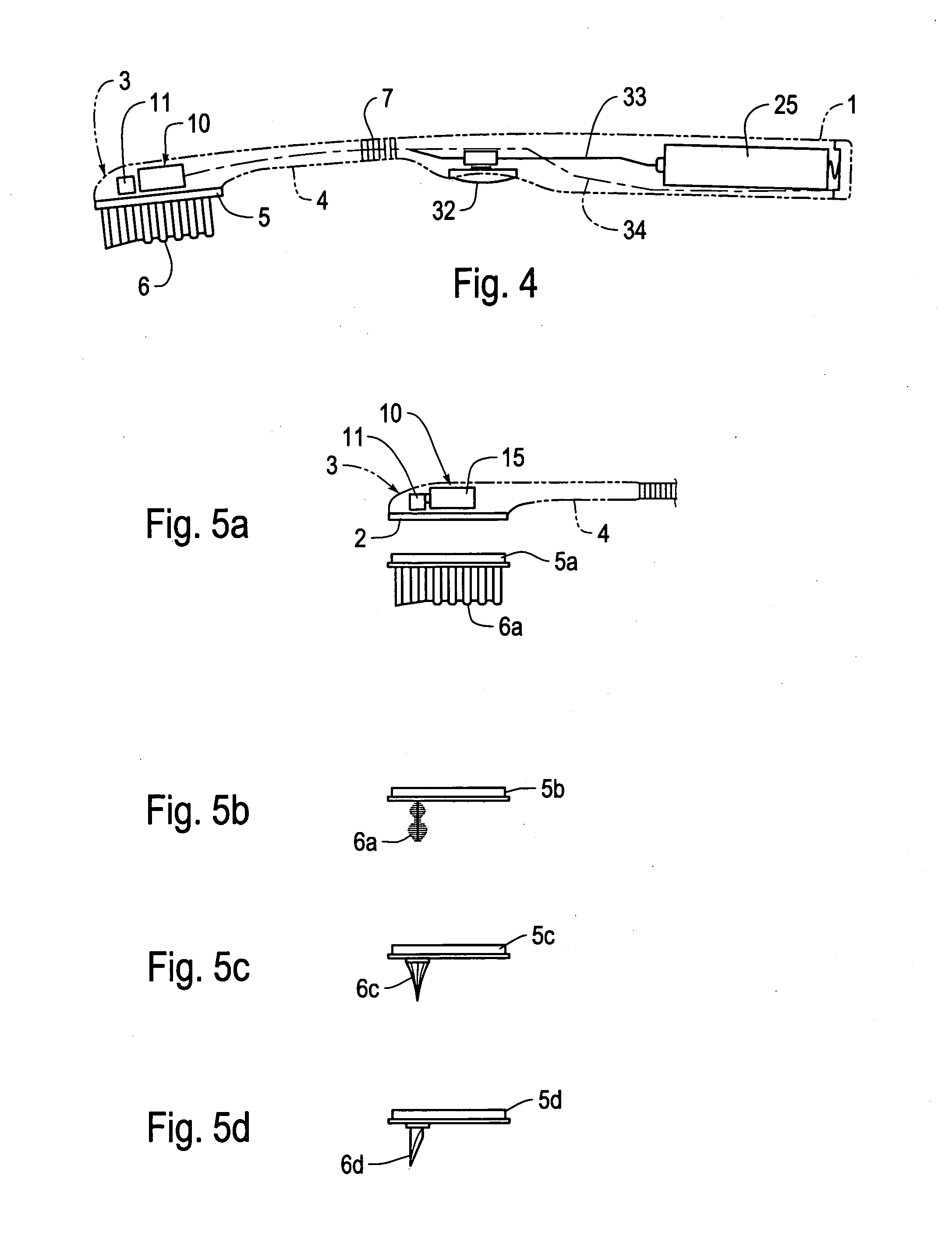 Interdental treatment device with vibrating head part