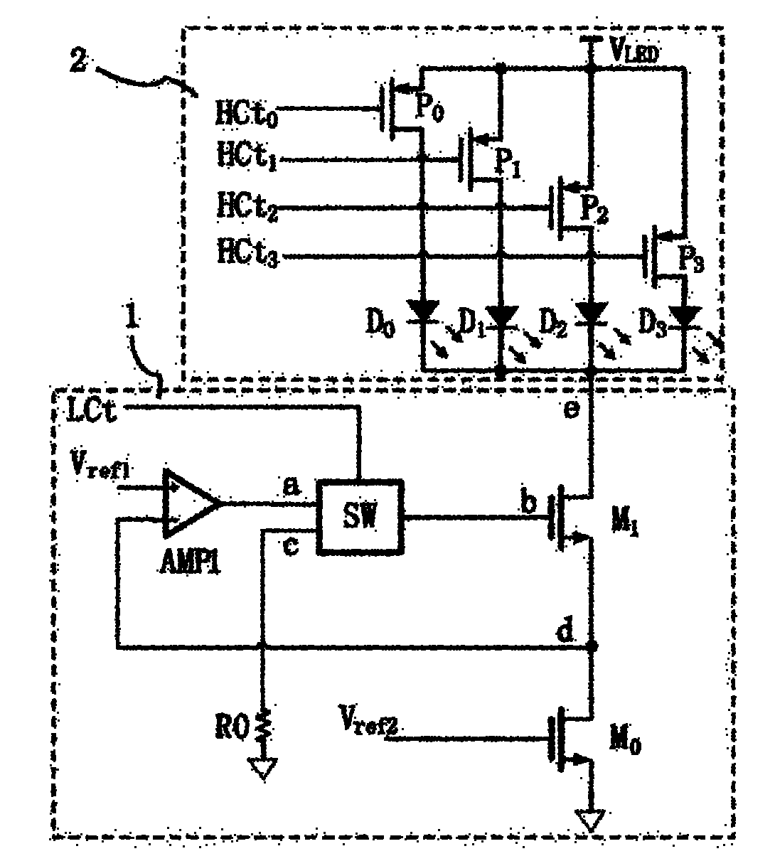 Light-emitting diode (LED) dynamic scan driving circuit capable of preventing current from overshooting