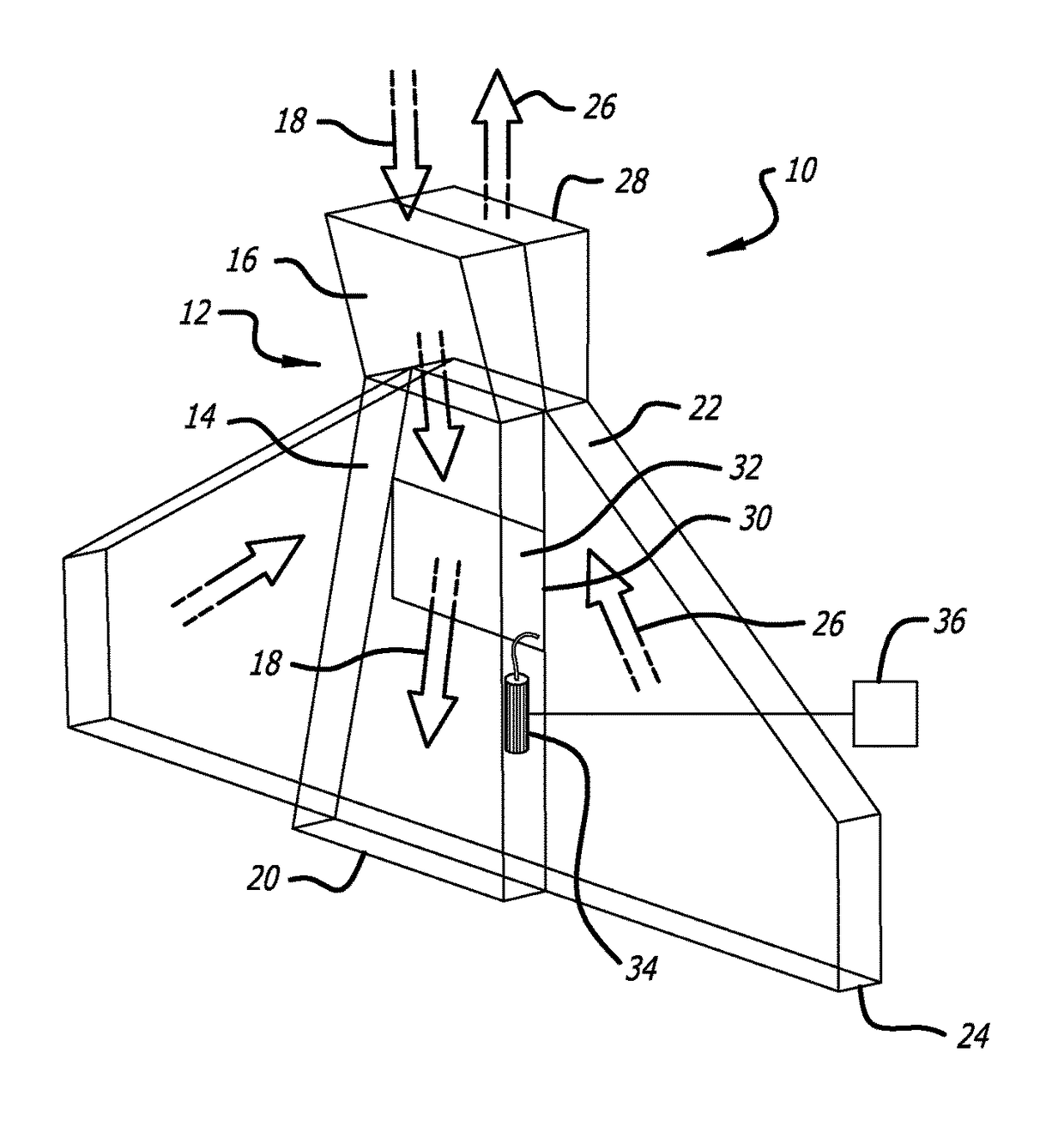 Device for reversing chiller airflow in an aircraft galley