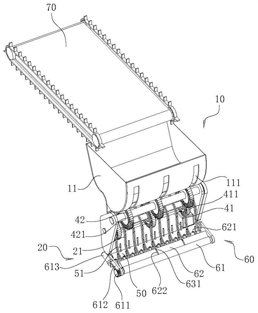 Handicraft lotus rod push mechanism