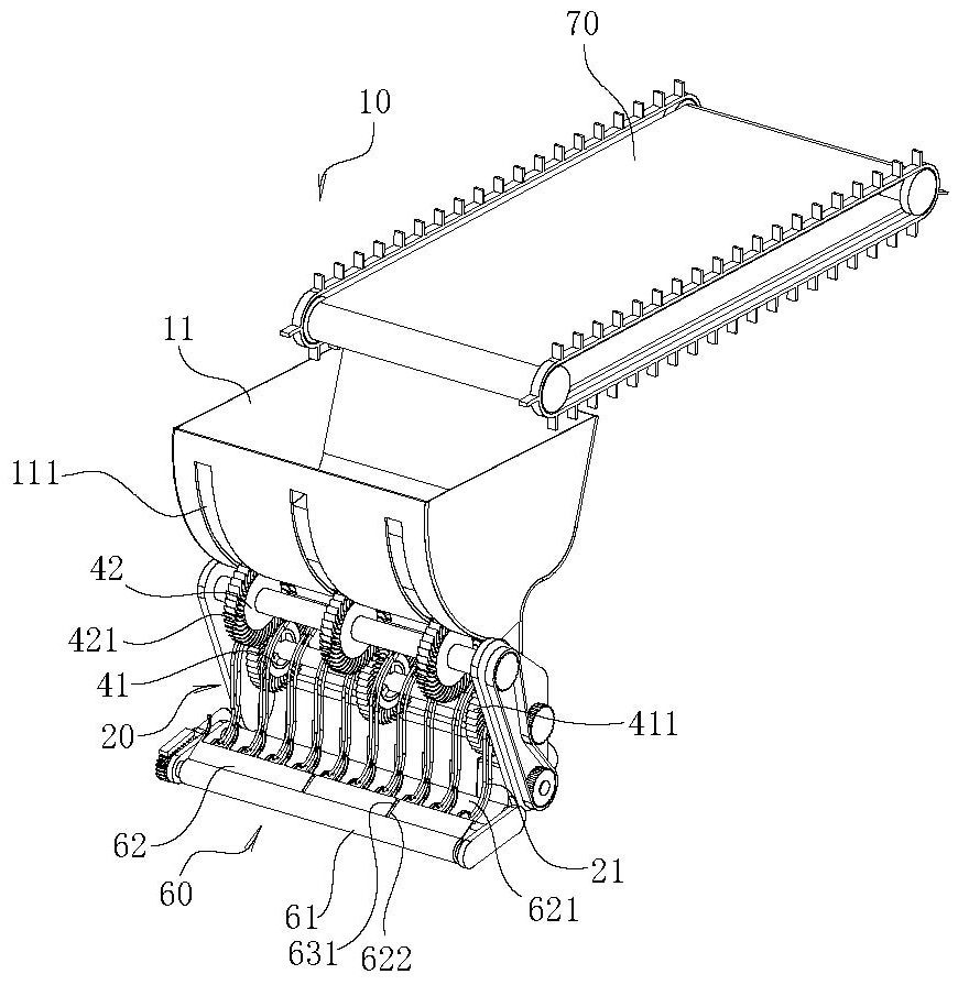 Handicraft lotus rod push mechanism