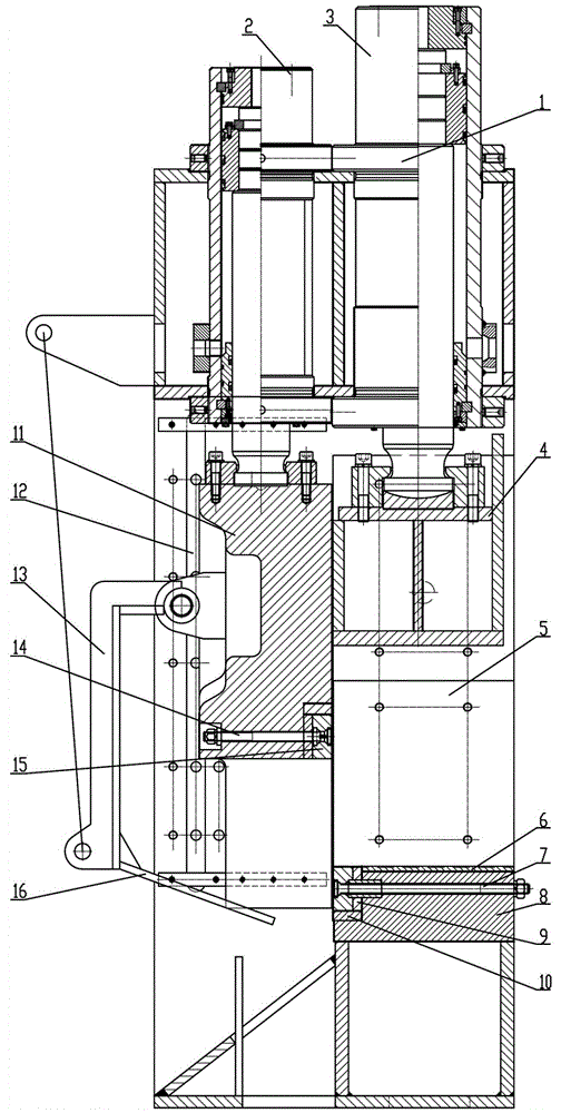 Shearing and recycling device for waste liquid gas storage tank