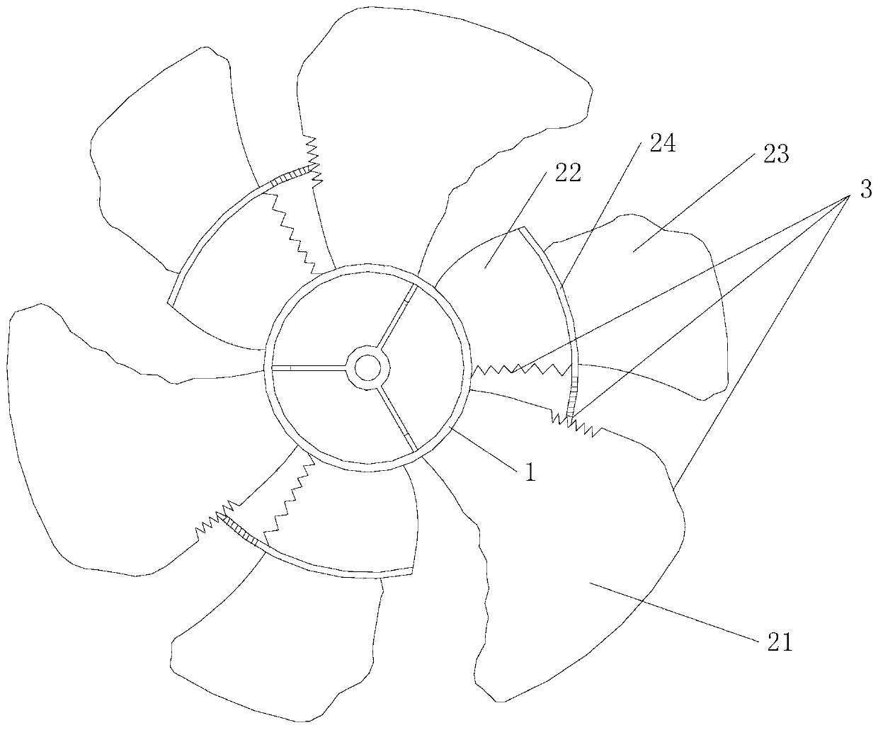 Double-blade-fixing clustering fan blade structure, axial fan and air conditioner