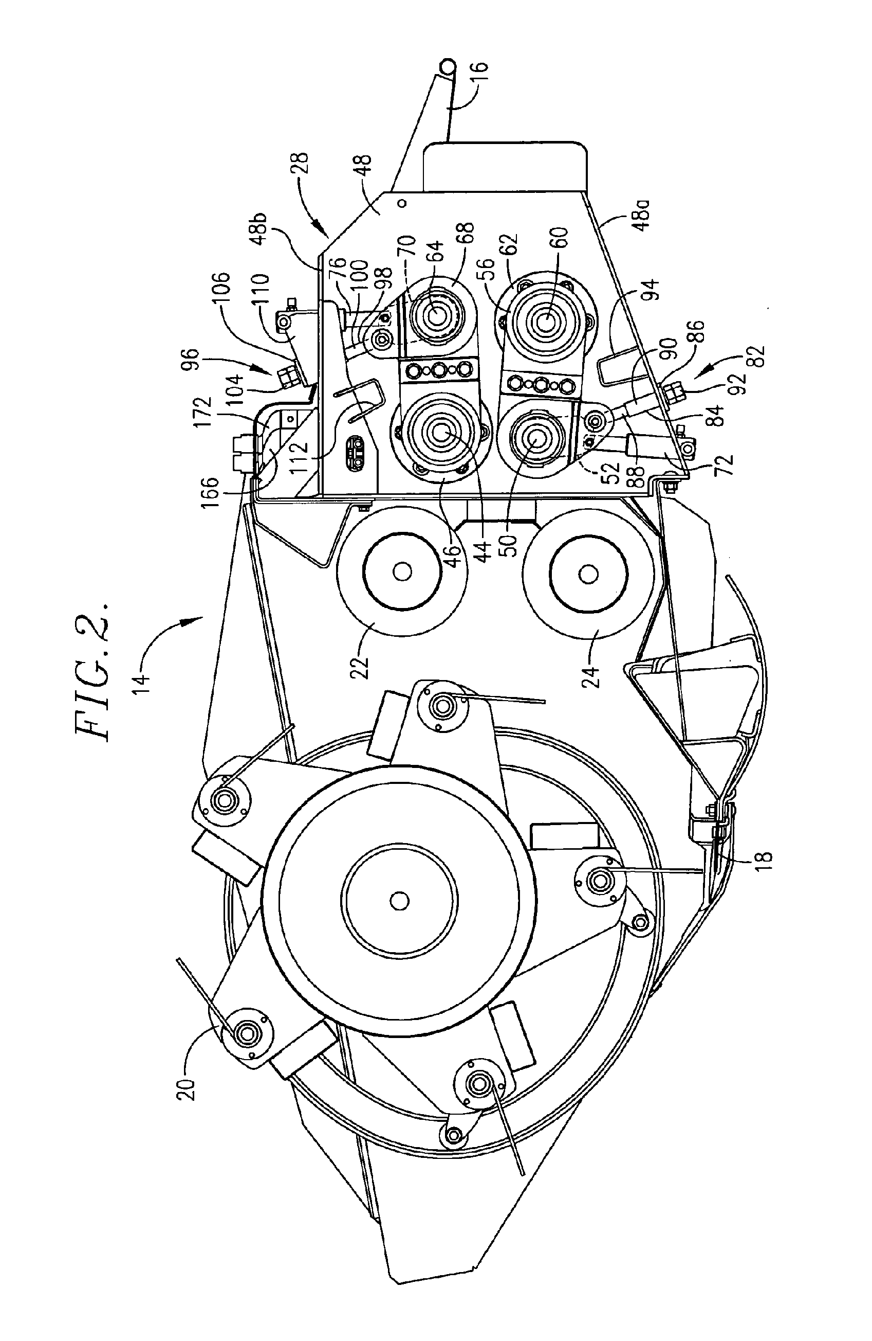 Crop harvester having metal conditioner rolls with herringbone rib pattern