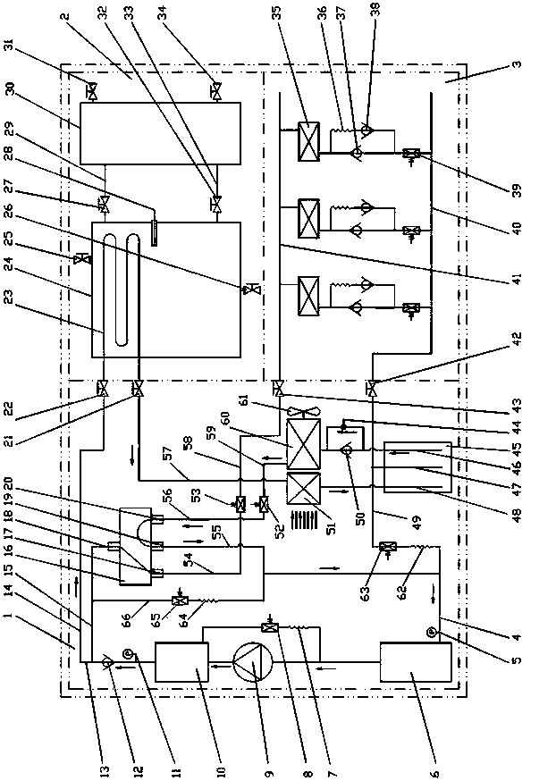 Energy-saving heat pump hot water air conditioner and working method thereof