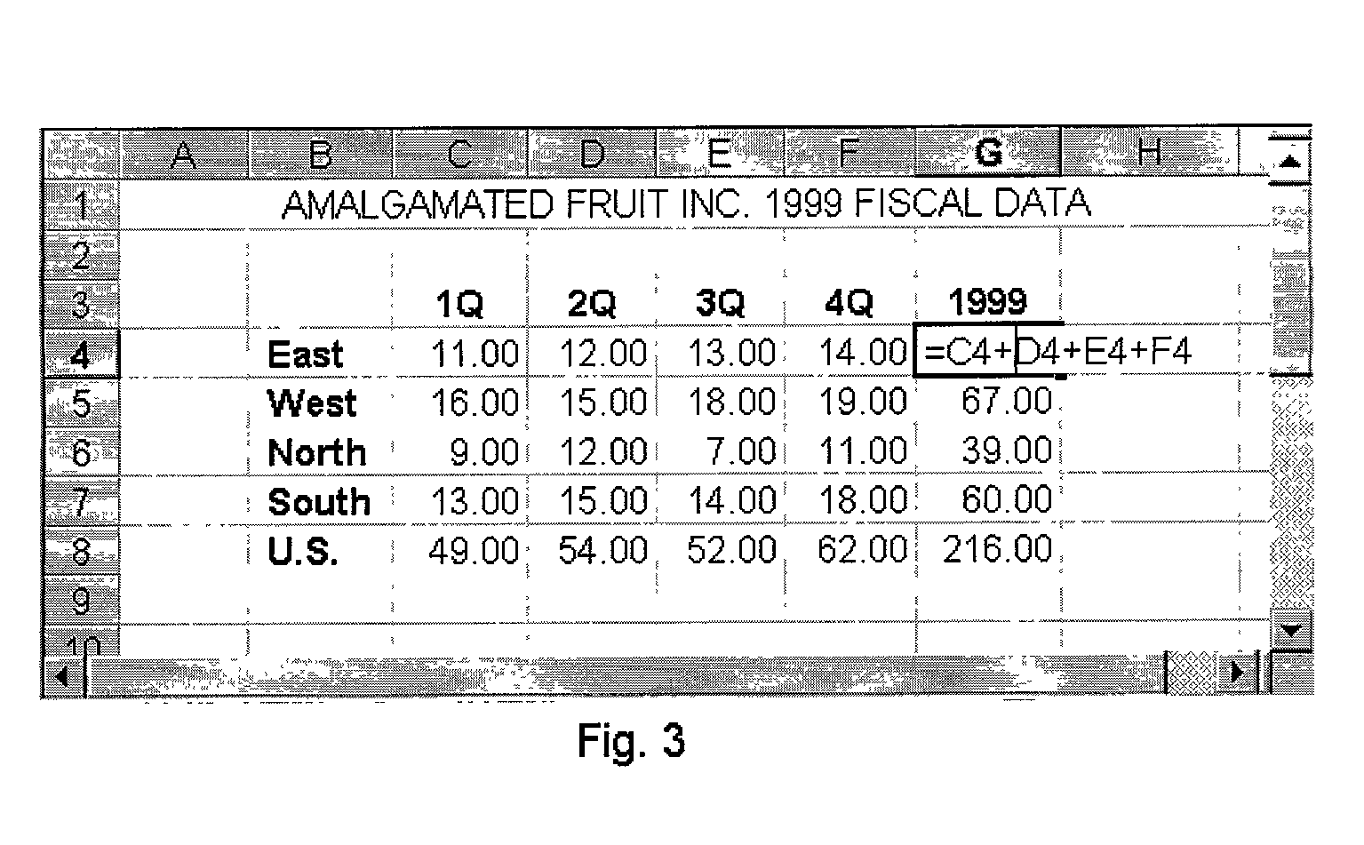 System and method for calculation using spreadsheet lines and vertical calculations in a single document