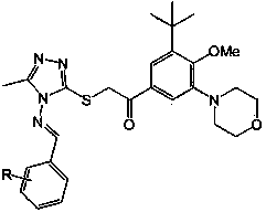 Compound of methyl triazole Schiff base structure, and preparation method and applications of compound