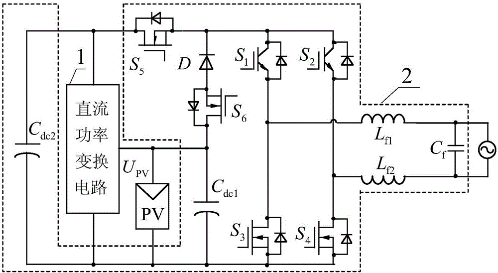 Quasi single-stage transformerless grid-connected inverter and control circuit thereof