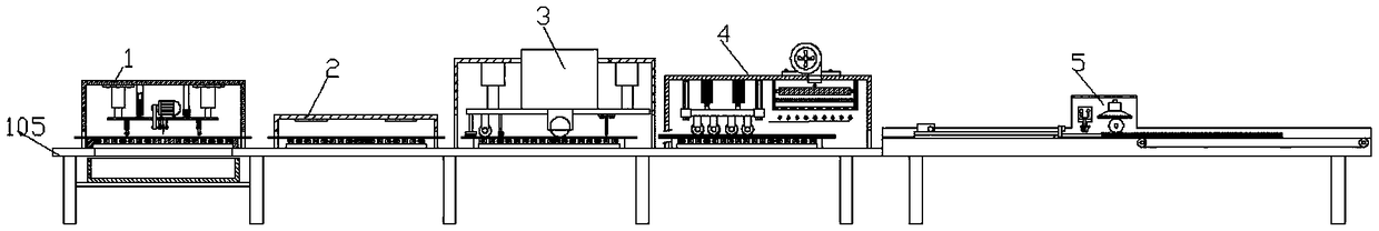 Production line used for wood board processing
