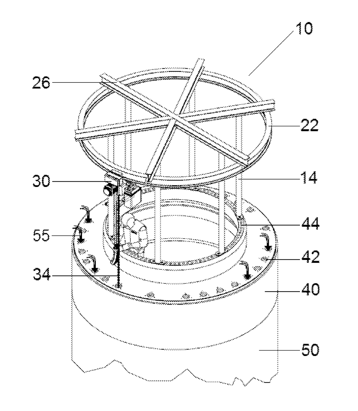 Cables lift system for vertical pre-stresing