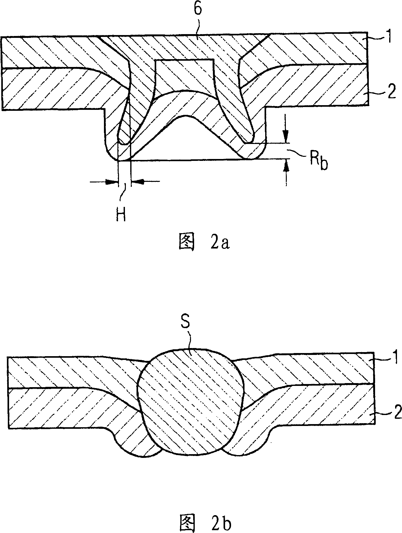 Method for joining two or several profiled parts or metal sheets which are mechanically joined and pressure-welded at one or several connection points