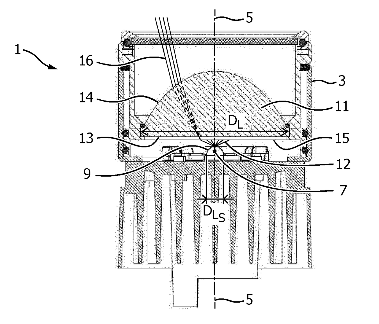 Lighting device, lens and method