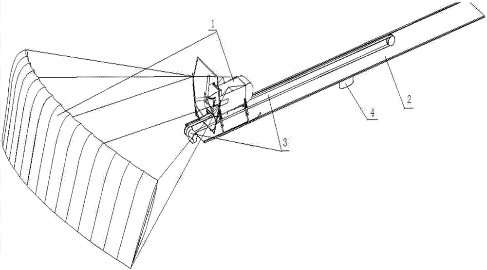 A ground track launching device for a soft-wing unmanned aerial vehicle and a method for launching and taking off of a soft-wing unmanned aerial vehicle