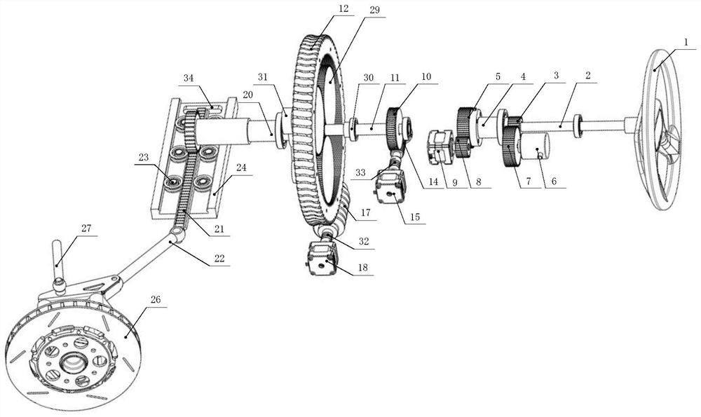 Distributed type electric redundance steer-by-wire teaching mechanism