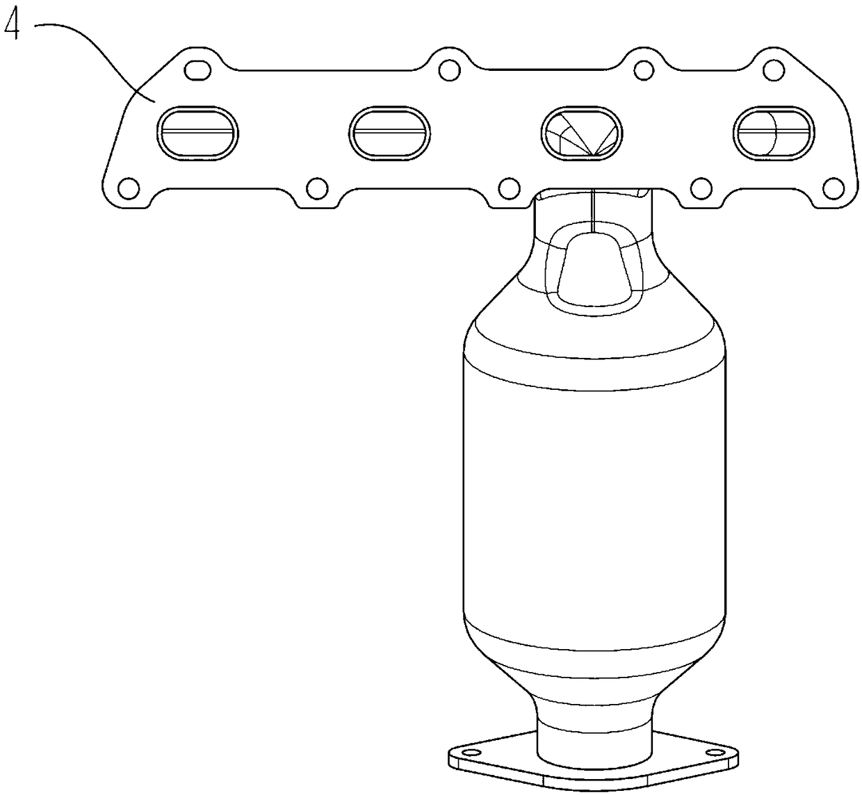 Exhaust manifold structure for improving engine cold start emission