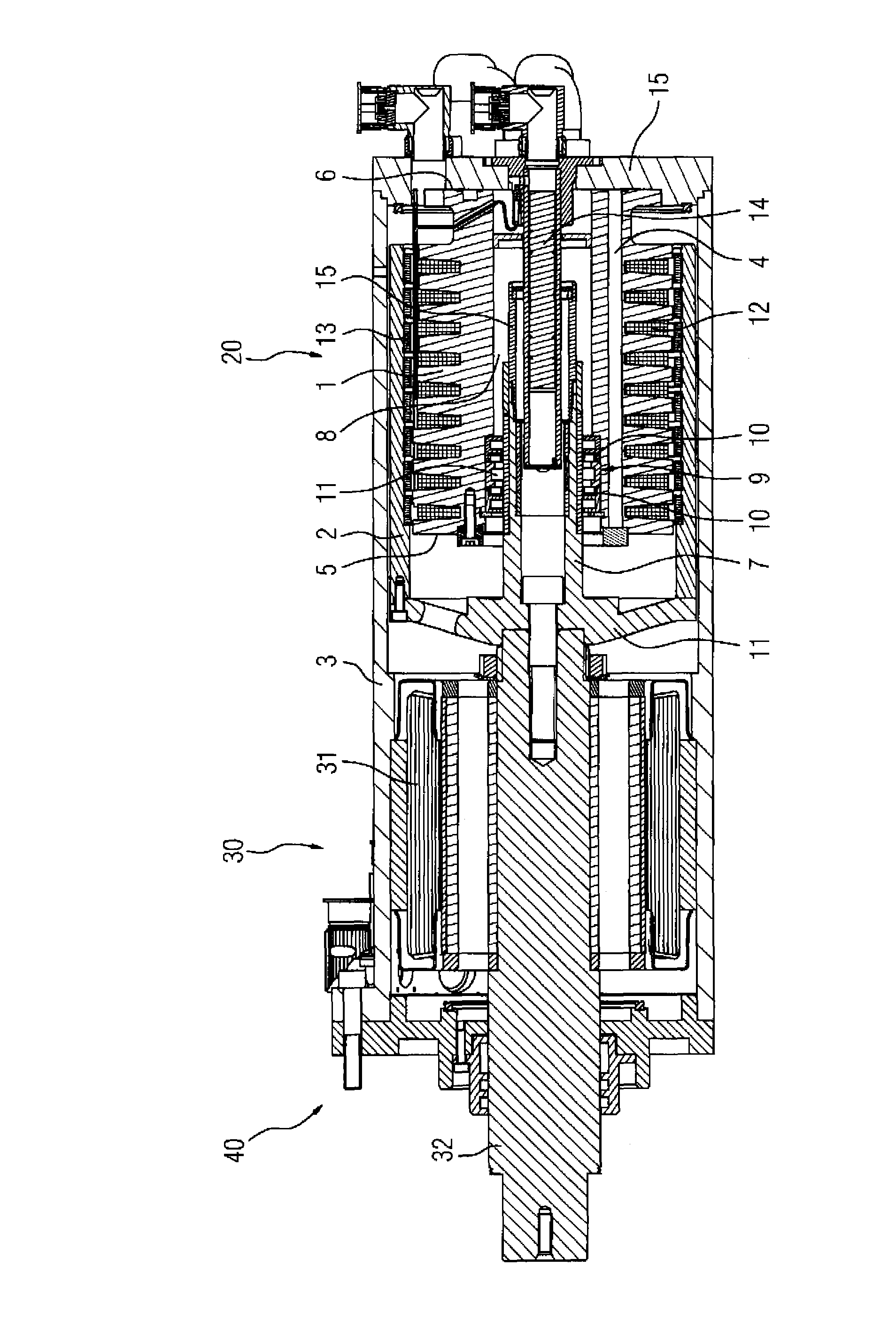 Electric machine having a rotary and a linear actuator