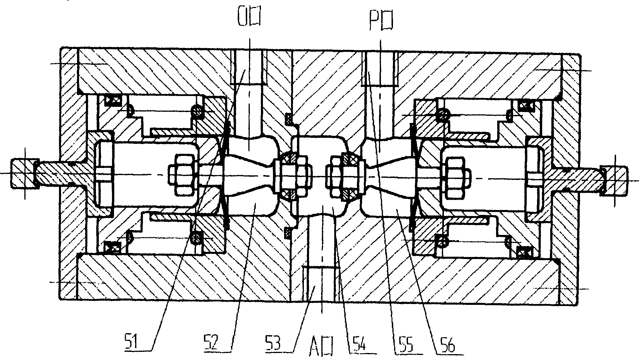 Three-position three-way hydraulic change valve