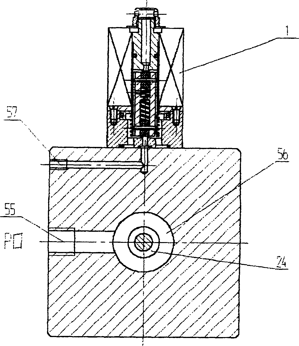 Three-position three-way hydraulic change valve