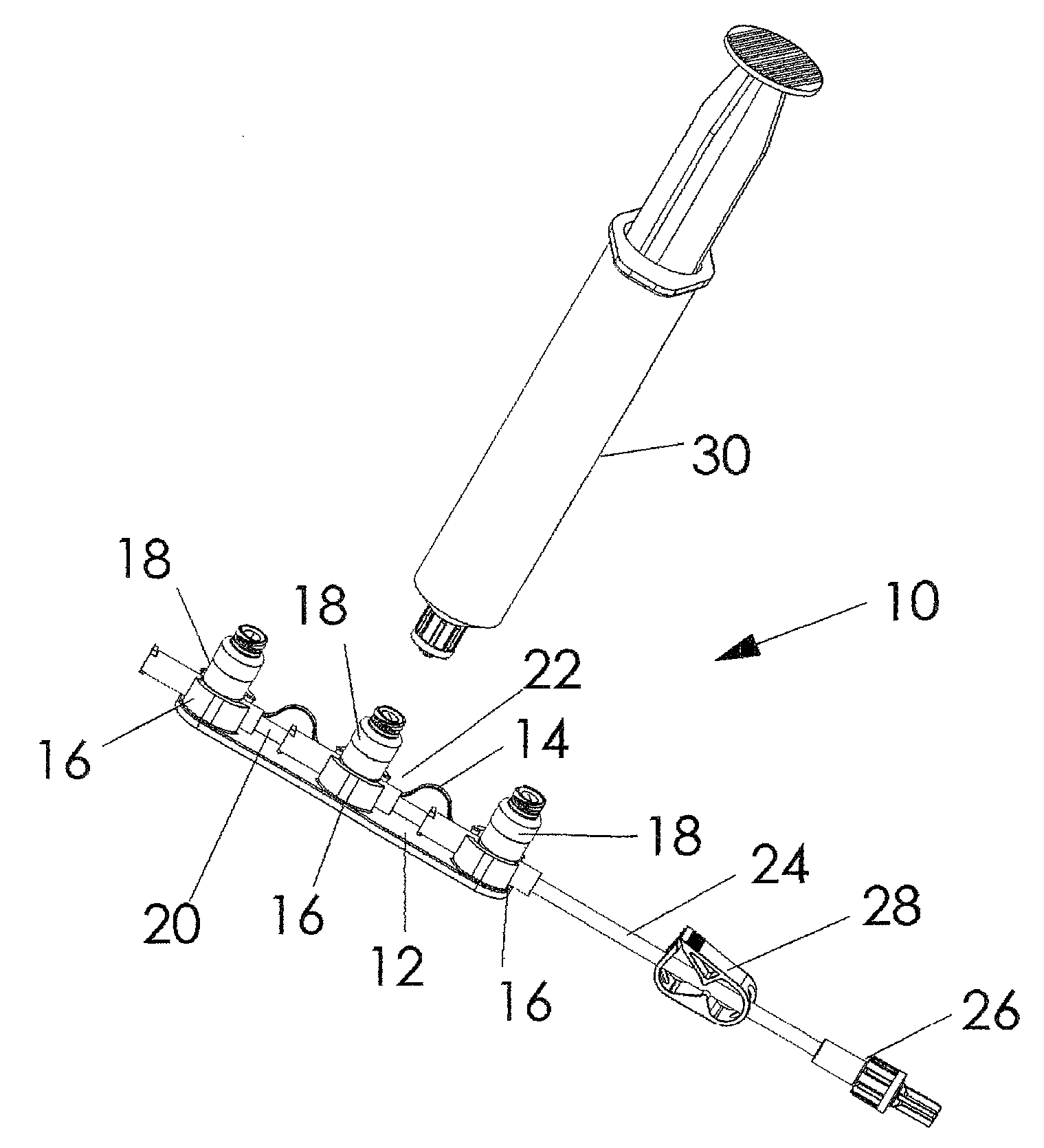 Gangable injection port holder