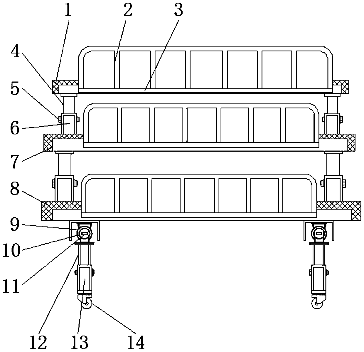 A combined logistics storage rack for storing logistics packages