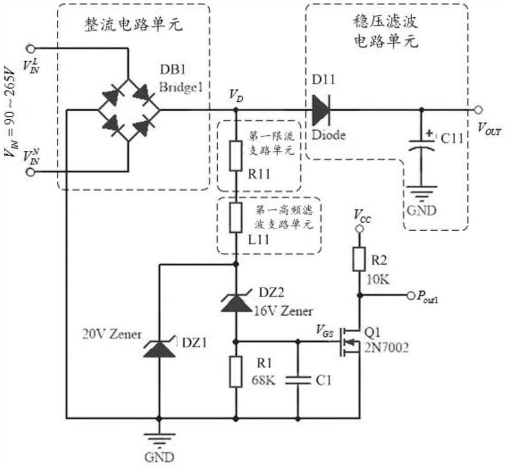 A circuit for generating clock pulse signal based on alternating current