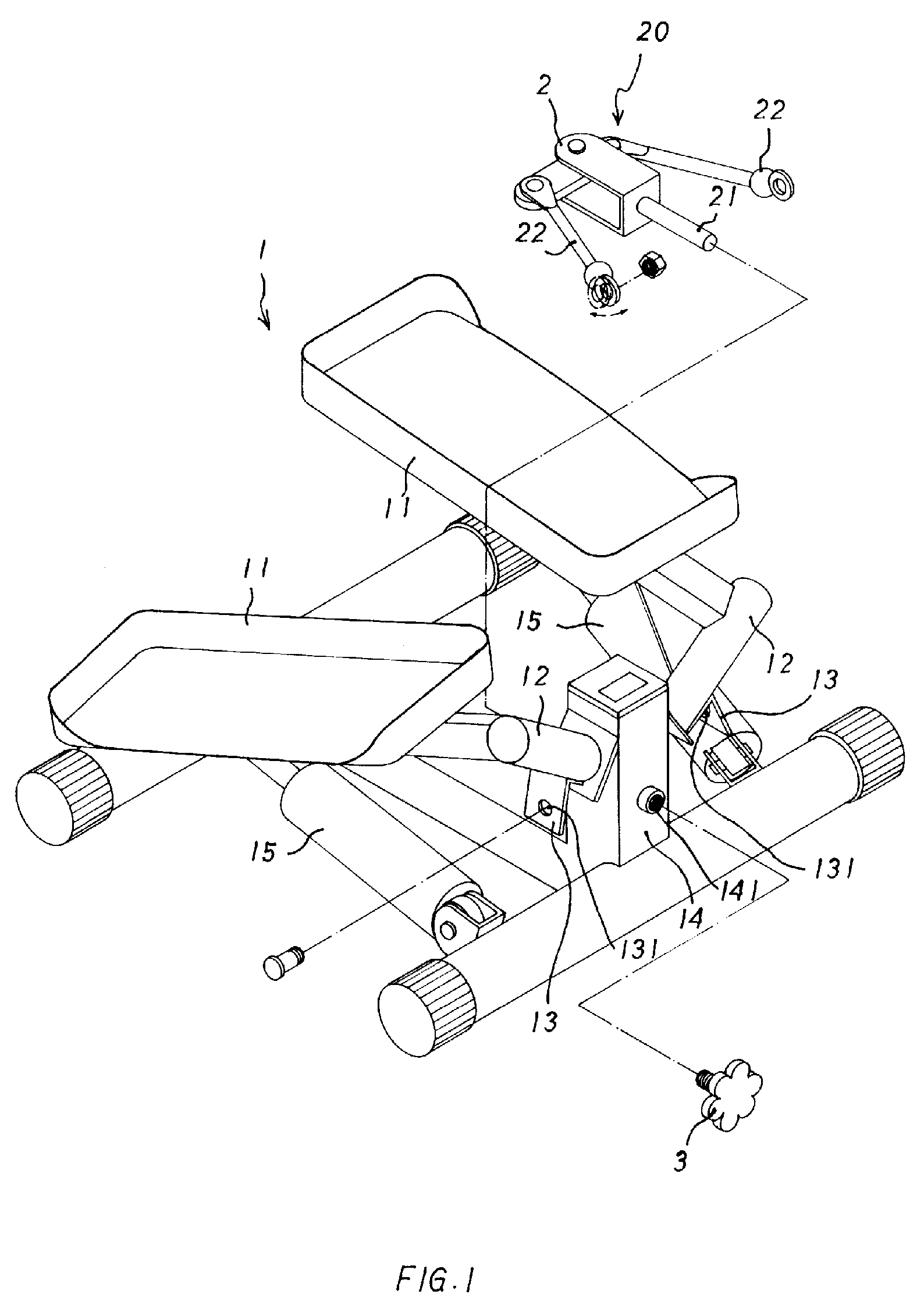 Moving length adjustment device of a treading trainer