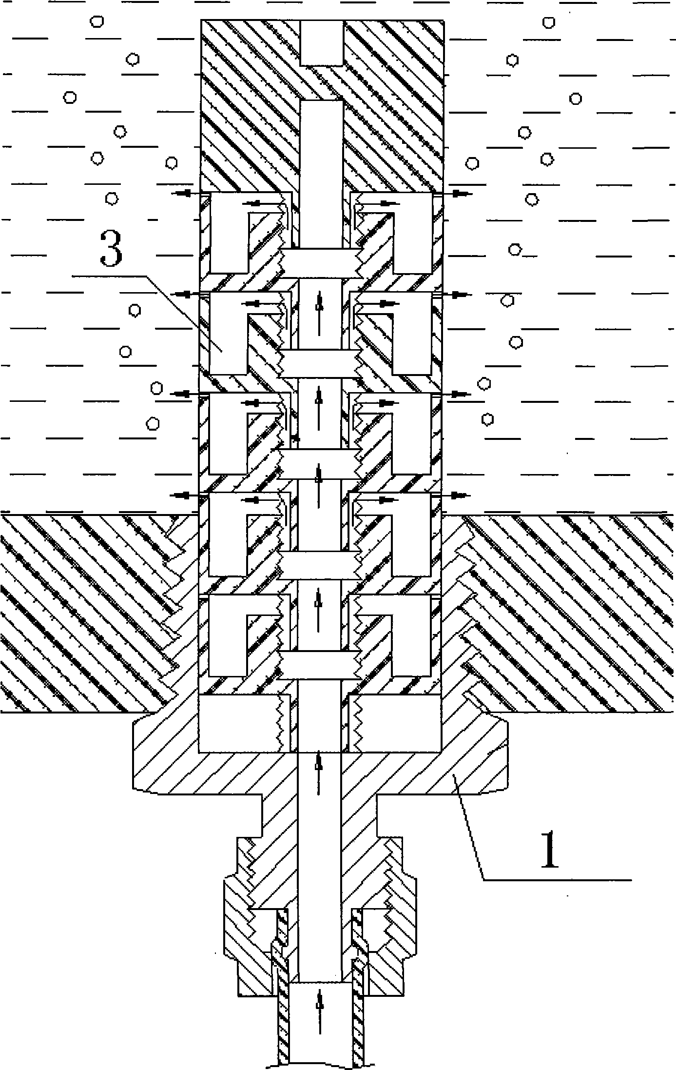 Jet head used in water-feature burble walls, as well as the press die and assembly method thereof