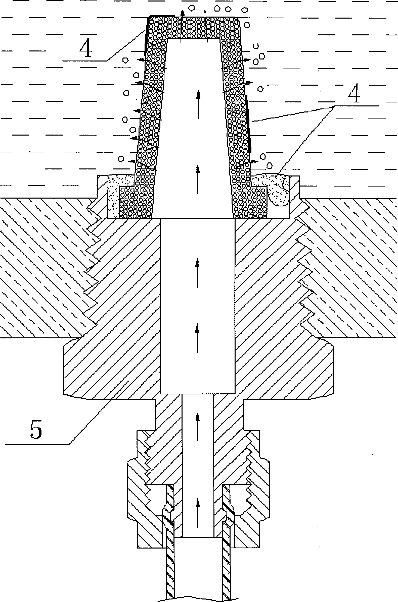 Jet head used in water-feature burble walls, as well as the press die and assembly method thereof