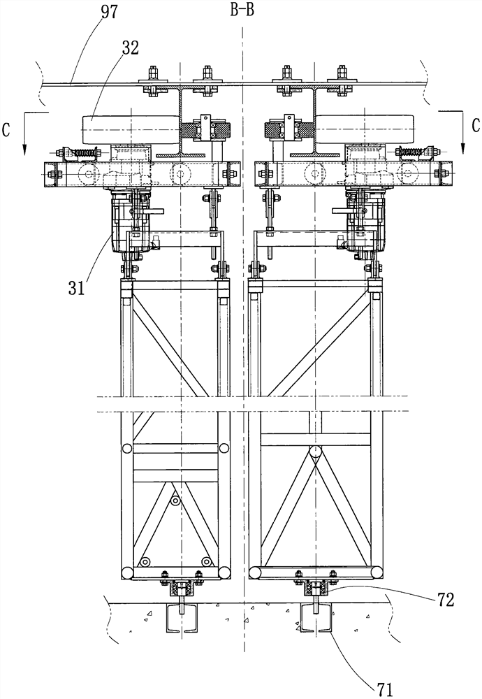 Hanging type annular moving curtain and viewing place