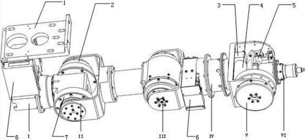 Teleoperation mechanical arm of space cascade rotary joint type and combination thereof