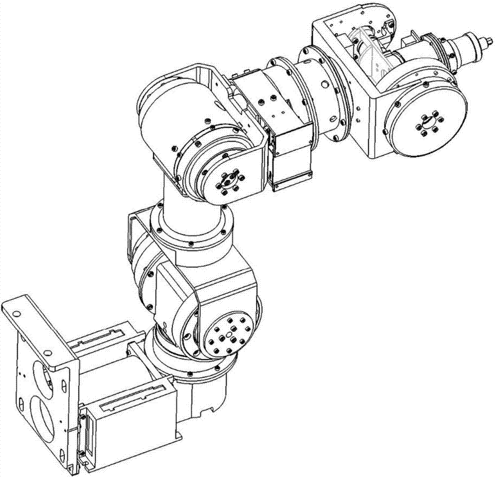 Teleoperation mechanical arm of space cascade rotary joint type and combination thereof
