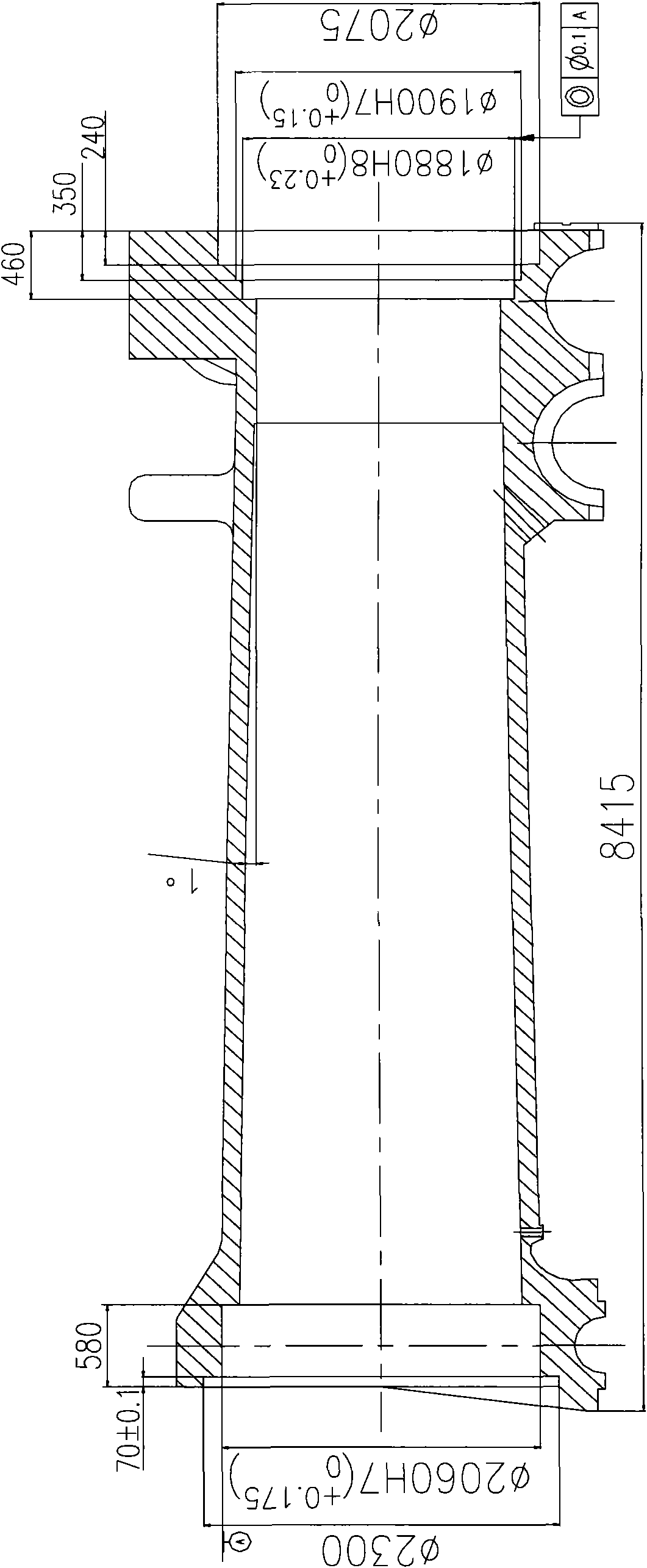 Machining method and cutter head of support tube in large-scale track forging manipulator