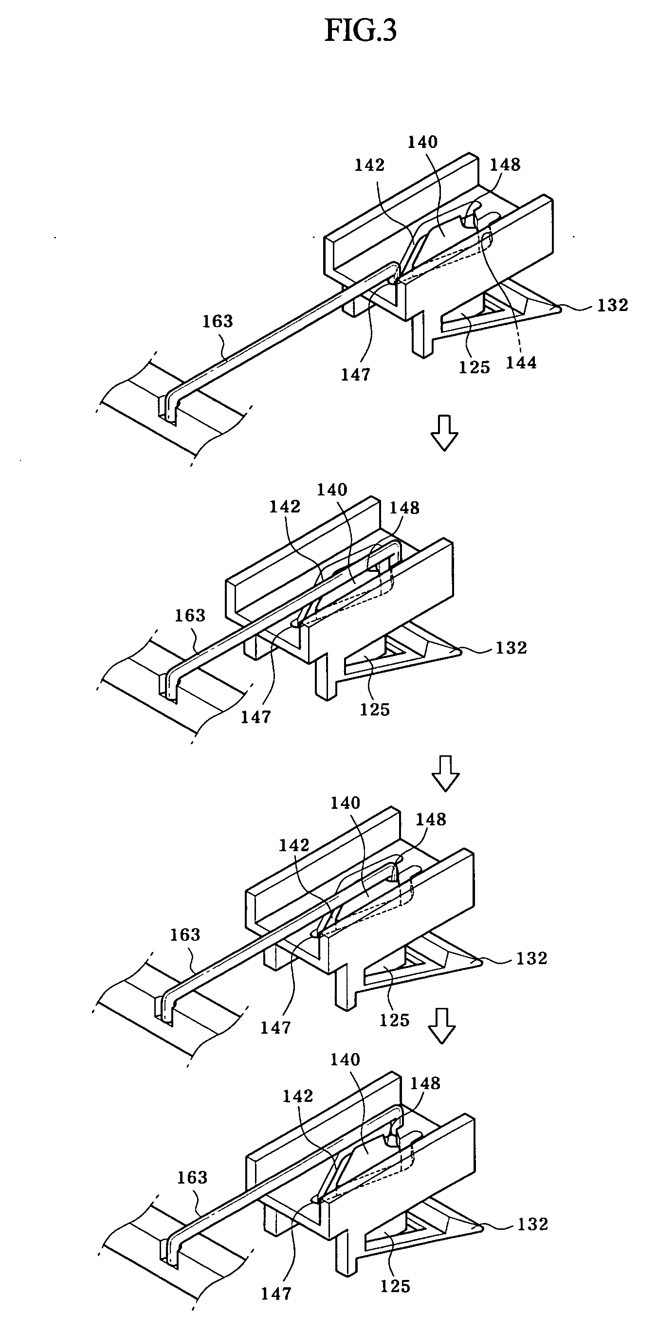 Tray latching device