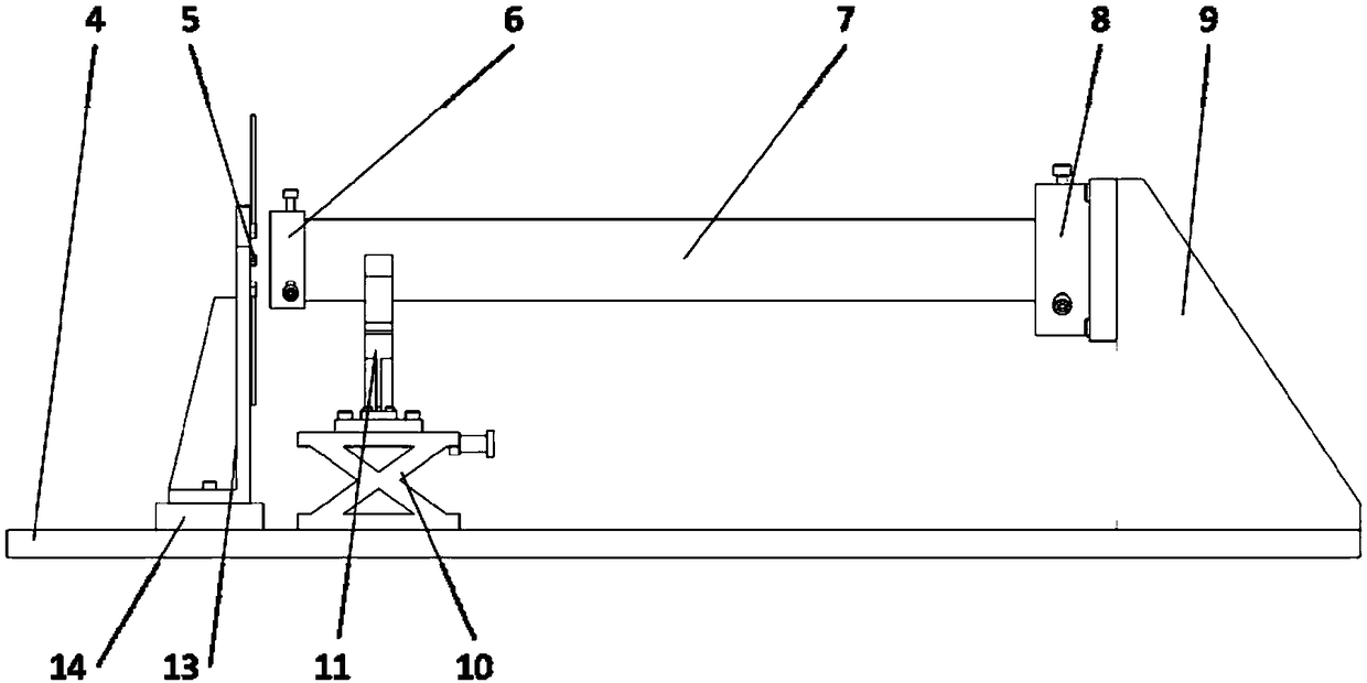 Compound material rod moisture expansion coefficient measuring device and measuring method