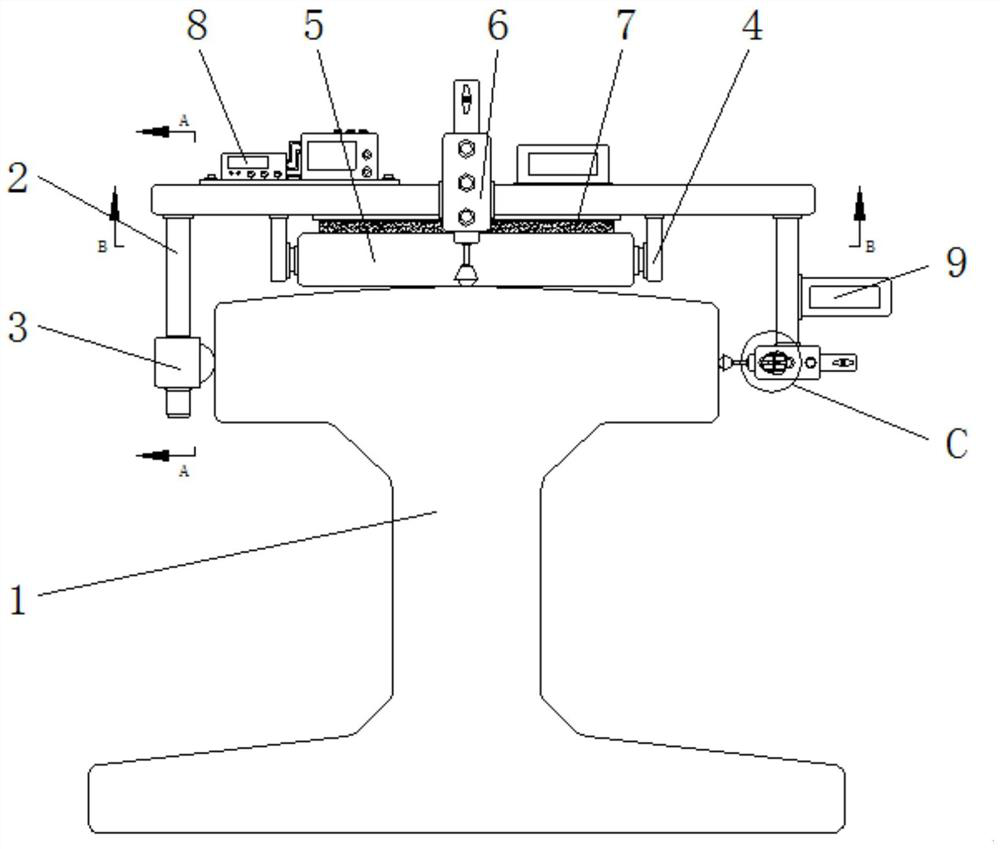 A continuous detection device for track surface wear