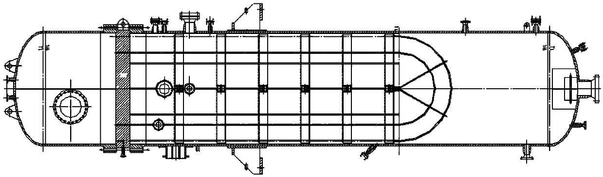 Vertical baffling-rod heat exchanger with longitudinal partition plates