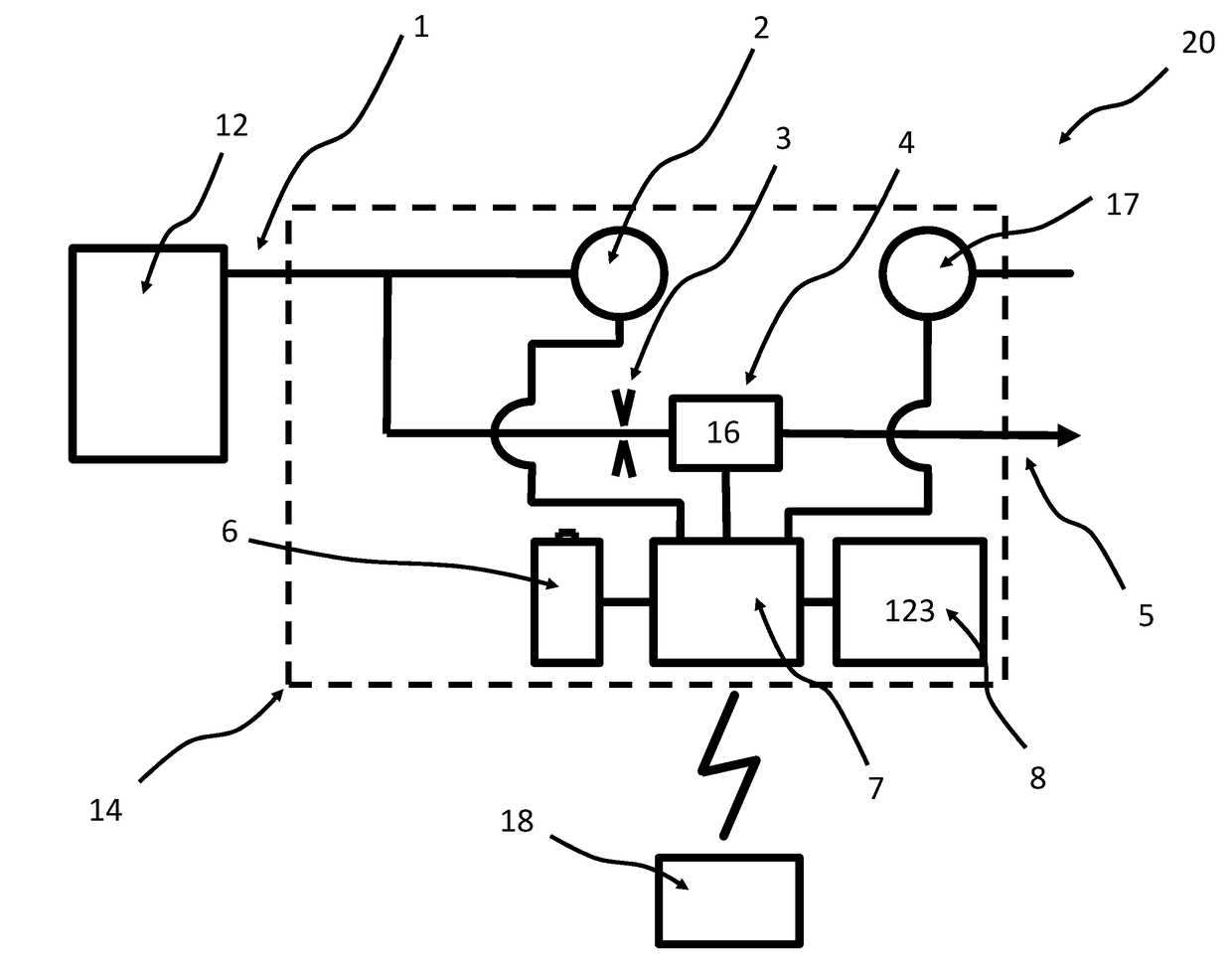 Tank pressure transmitter with integrated breathing gas analyzer