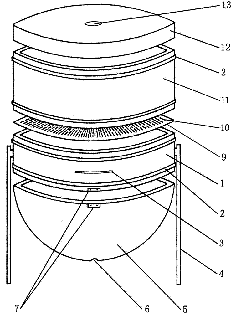 Cylindrical apis cerana smith beehive with hemispherical bottom