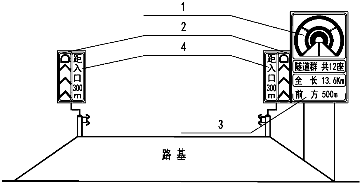 Highway tunnel group travel reminding system