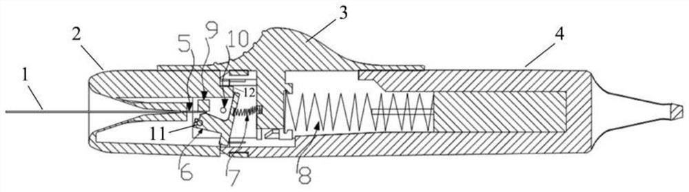 Surgical implant mechanical release device and release method