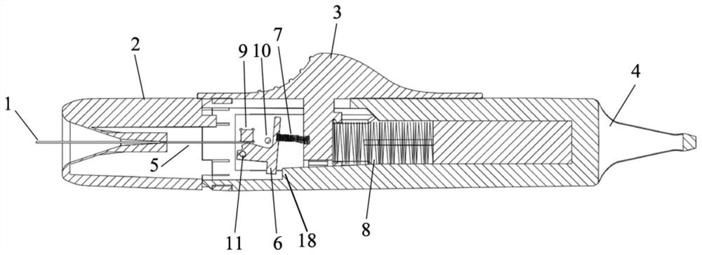 Surgical implant mechanical release device and release method