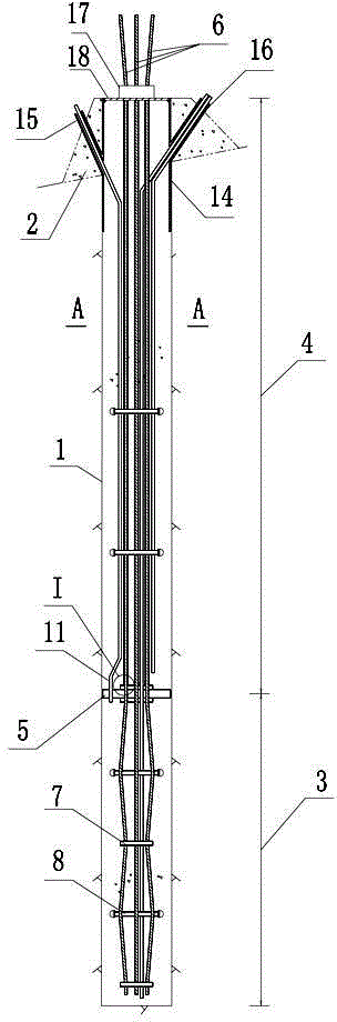 Construction method of prestressed anchor cable