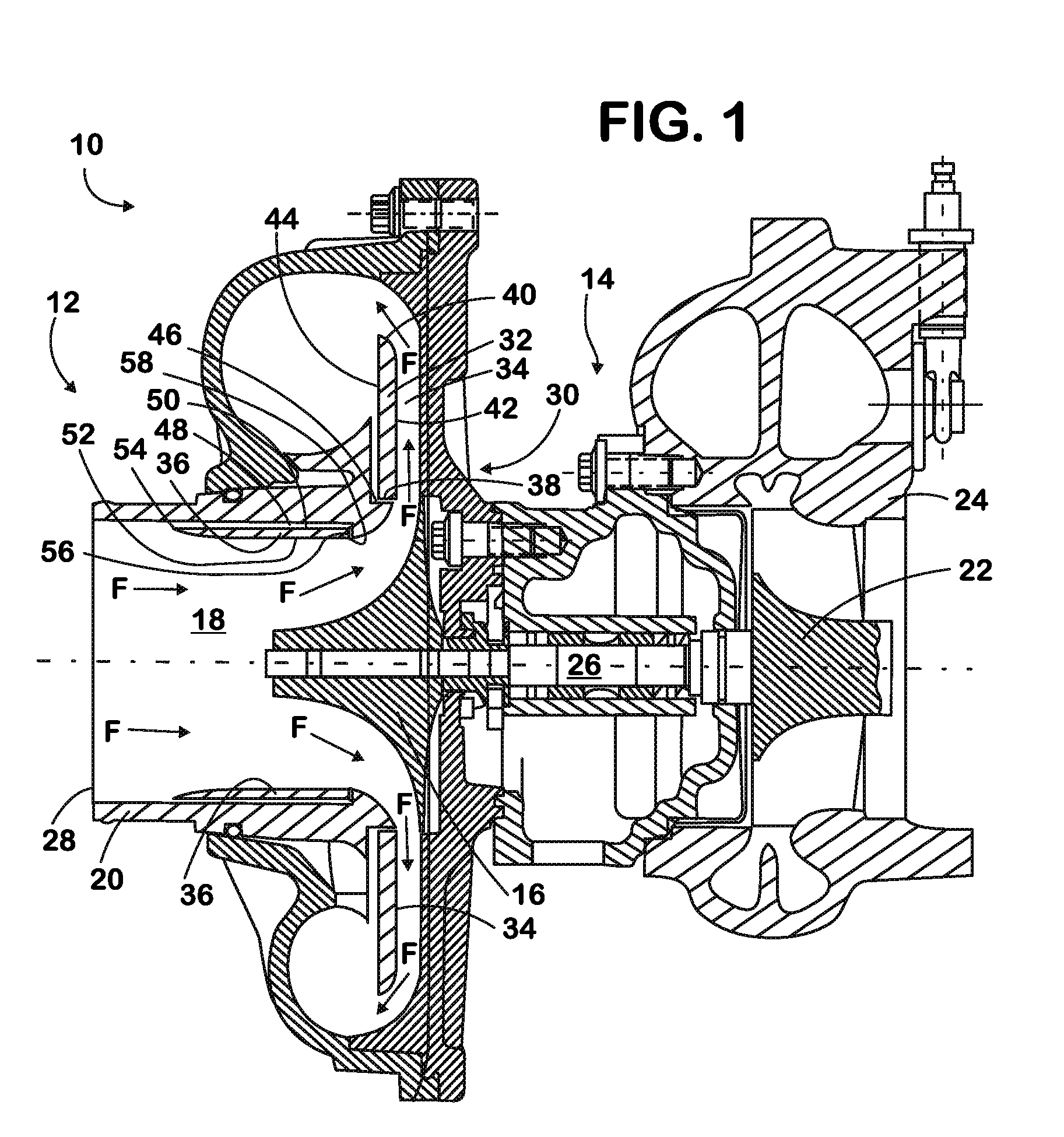 Flow regulation mechanism for turbocharger compressor
