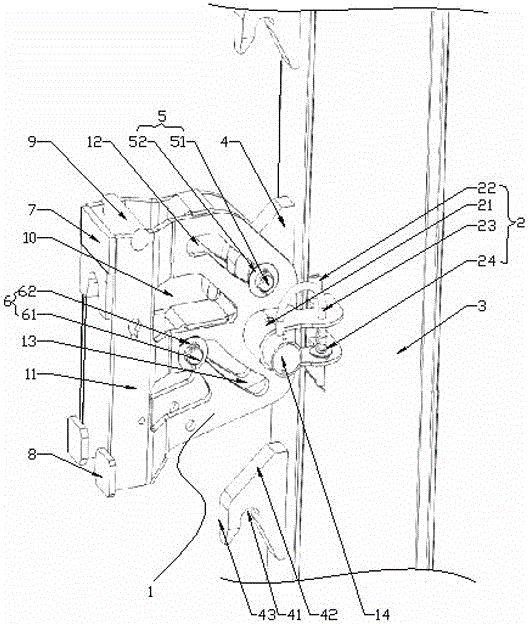 Quick-assembly attached lifting scaffold anti-tipping and anti-falling device