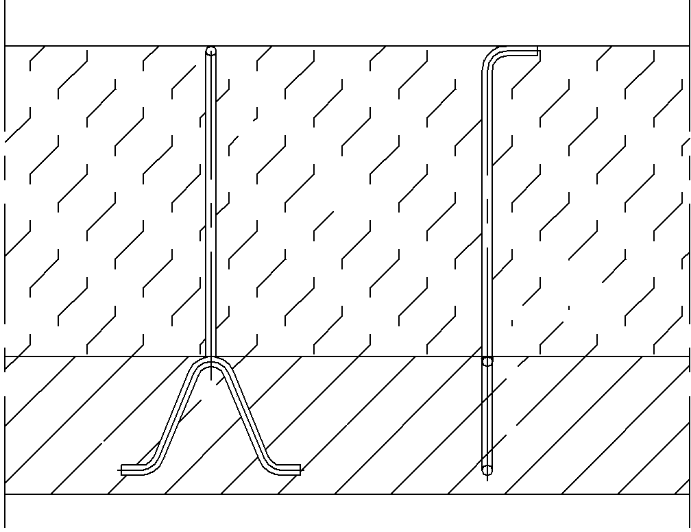 Scratch nail structure for fixing fire resistant materials for boiler